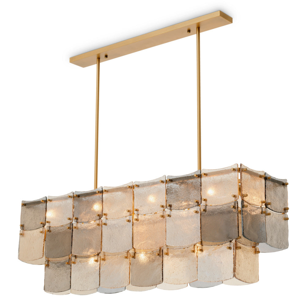 Eichholtz Laurent Chandelier, Antique Brass, Handmade Glass (119666UL)