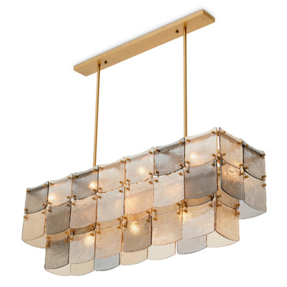 Eichholtz Laurent Chandelier, Antique Brass, Handmade Glass (119666UL)