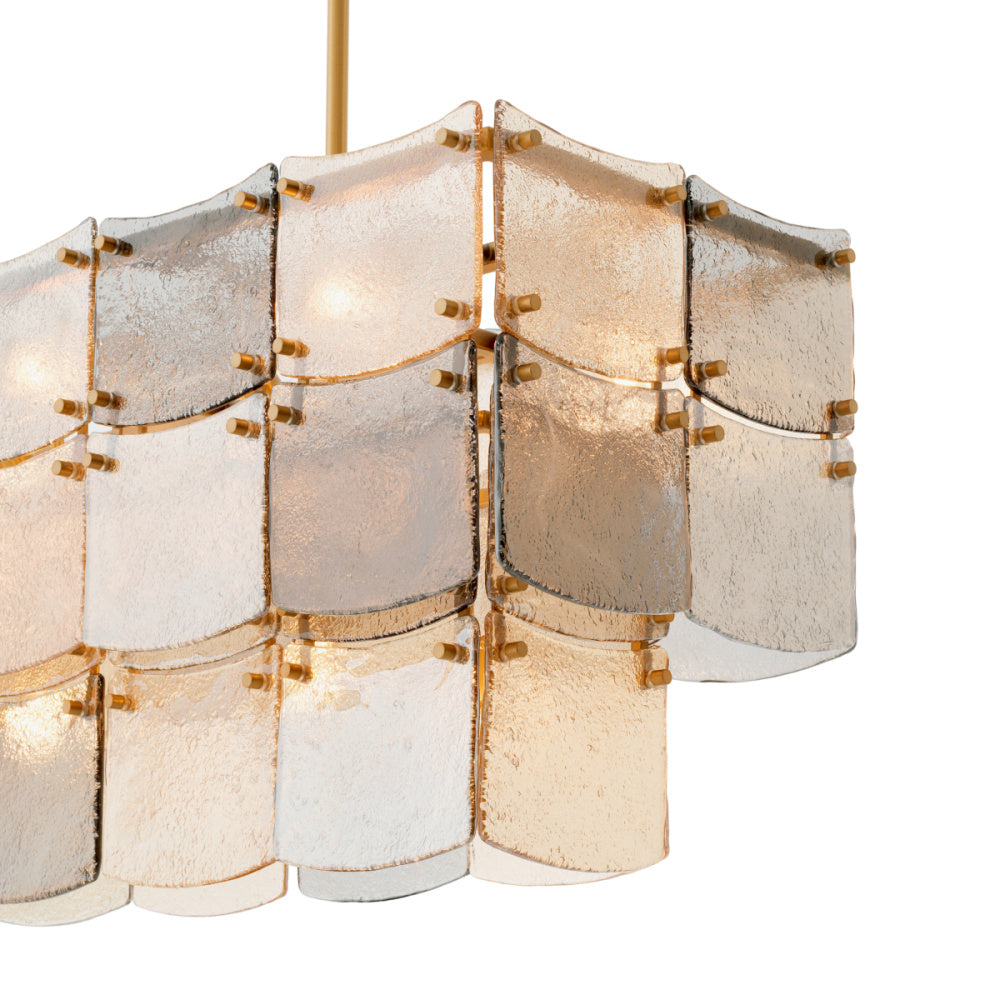 Eichholtz Laurent Chandelier, Antique Brass, Handmade Glass (119666UL)