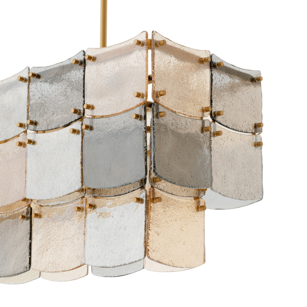 Eichholtz Laurent Chandelier, Antique Brass, Handmade Glass (119666UL)