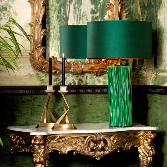 Eichholtz Amarello Table Lamp, Crackled Green Ceramic, Antique Brass (119674UL)