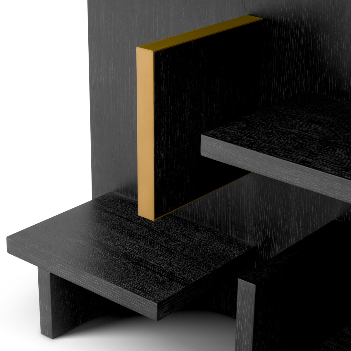 Eichholtz Highgrove Wall Cabinet, Charcoal Grey Oak Veneer, Brushed Brass (119689)