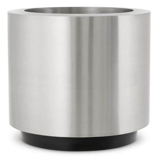 Eichholtz Jasper Planter, Brushed Steel, Black Base (119713)