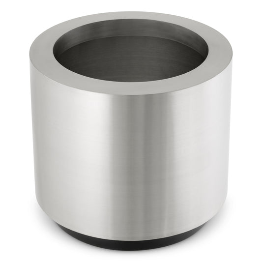 Eichholtz Jasper Planter, Brushed Steel, Black Base (119713)