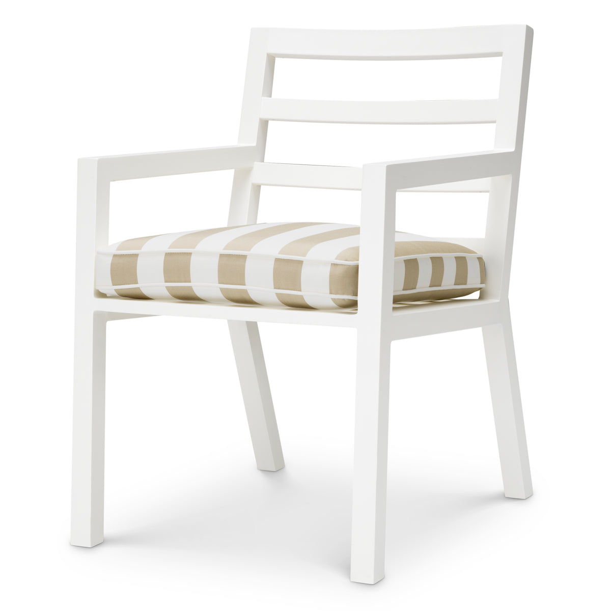 Delta Outdoor Dining Chair Matte White & Florent Beige