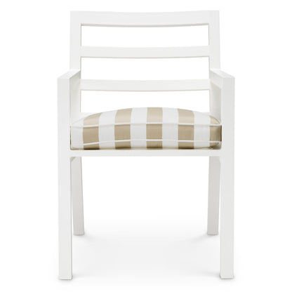 Delta Outdoor Dining Chair Matte White & Florent Beige
