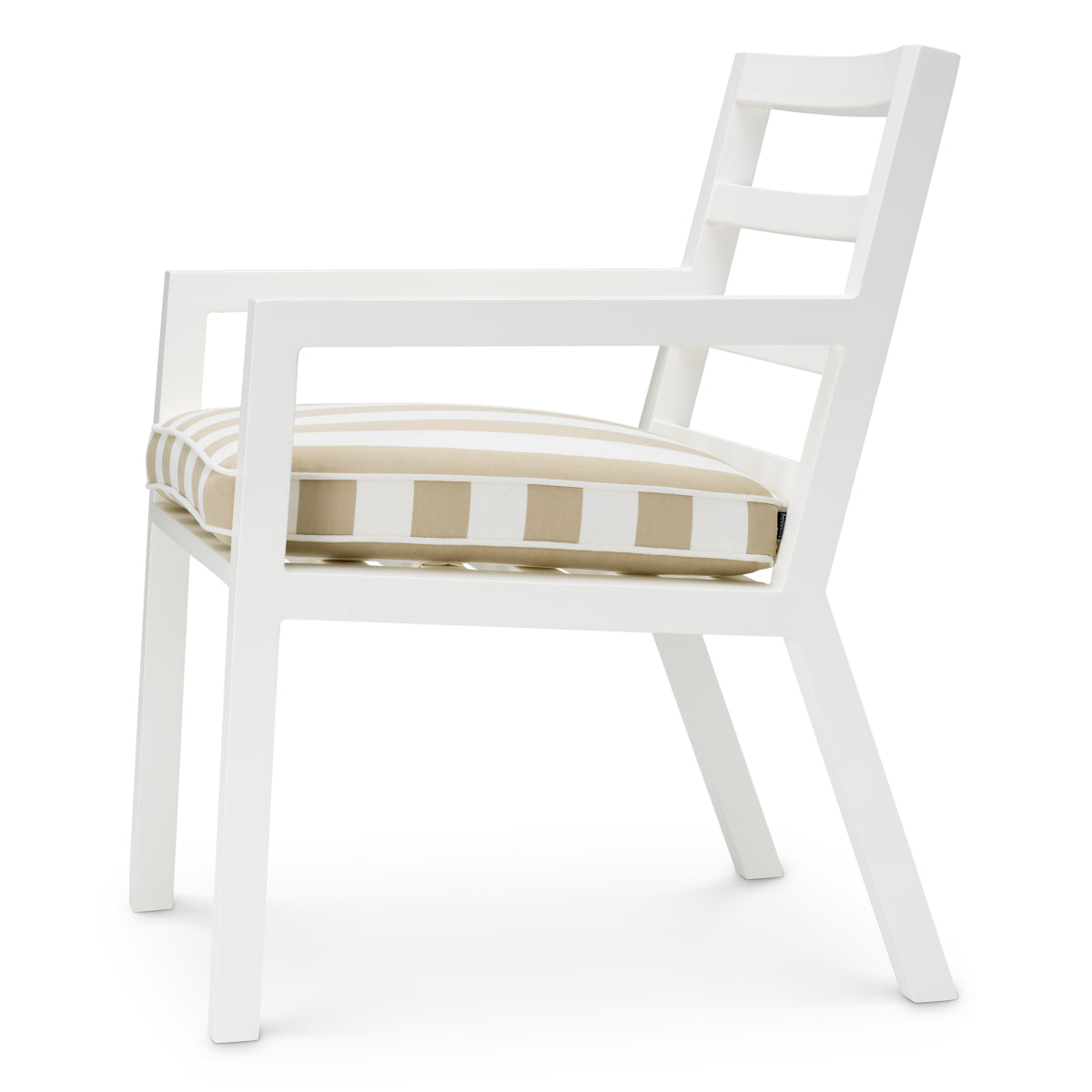 Delta Outdoor Dining Chair Matte White & Florent Beige
