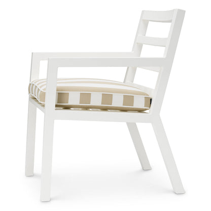 Delta Outdoor Dining Chair Matte White & Florent Beige