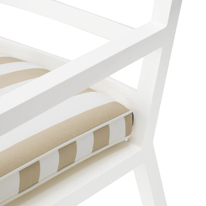 Delta Outdoor Dining Chair Matte White & Florent Beige