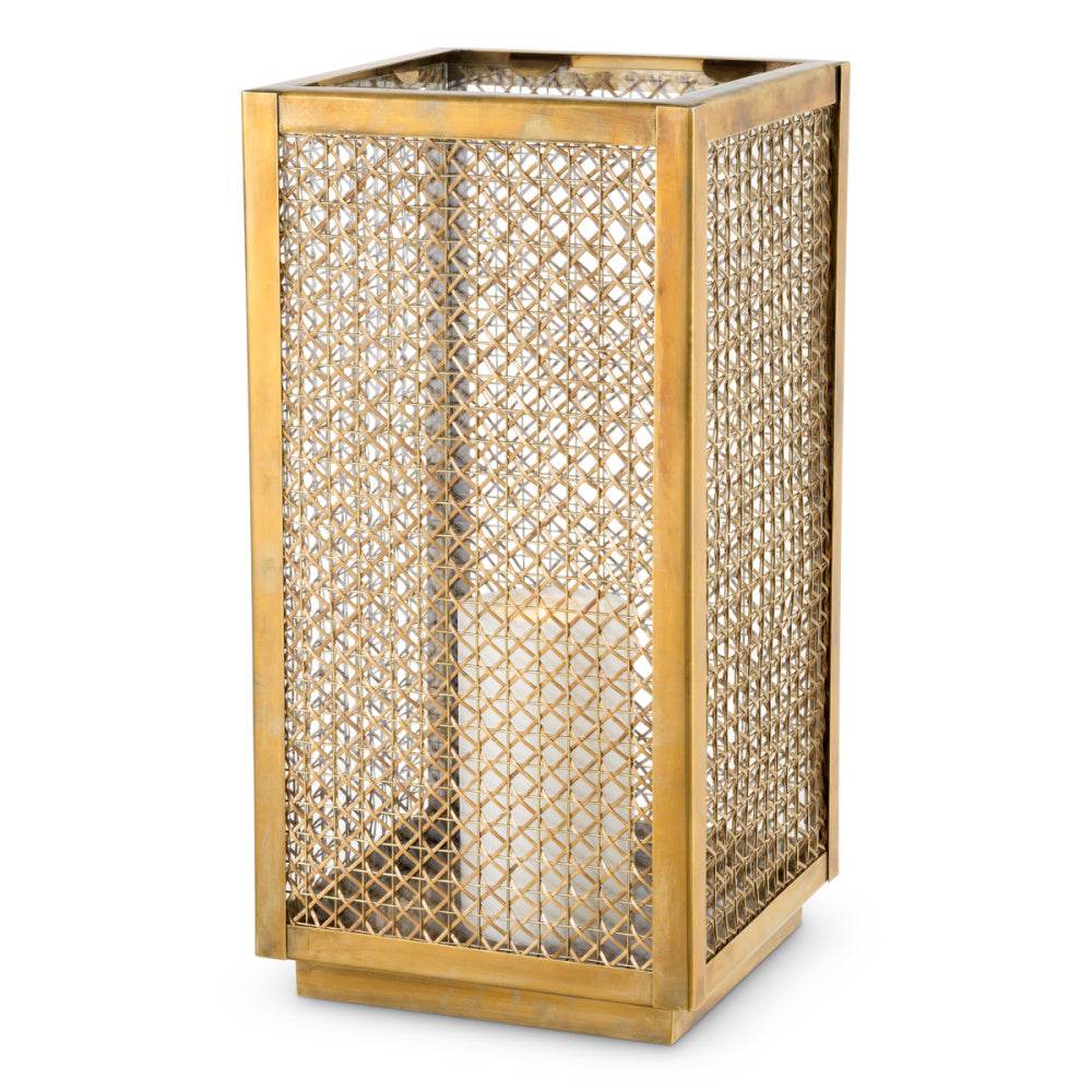 Eichholtz Cairo Hurricane, Large, Vintage Brass, Rattan (119802)