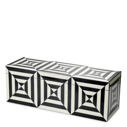 Eichholtz Hawtrone Box, Black And White Resin Inlay Design (119959)