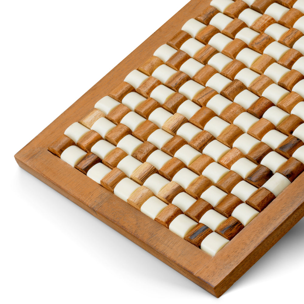 Eichholtz Cavendish Box, Small, Wood, White And Brown Beads (119960)