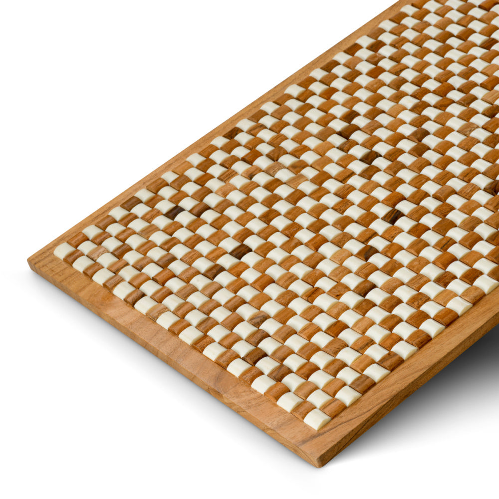 Eichholtz Cavendish Box, Large, Wood, White And Brown Beads (119961)