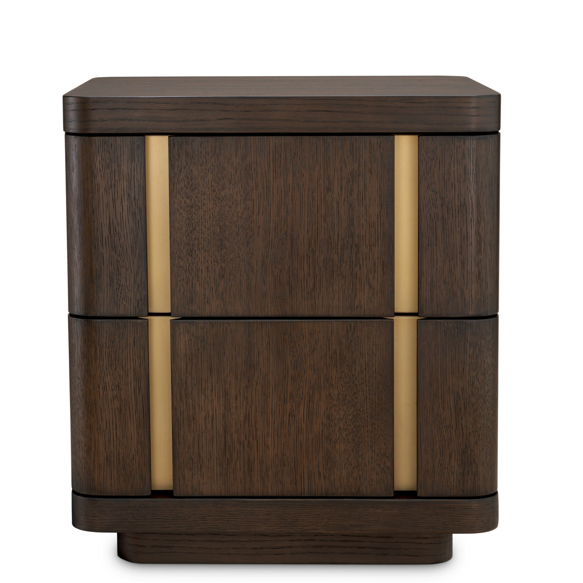 Eichholtz Modesto Nightstand, Small, Mocha Oak Veneer, Brushed Brass (119971)