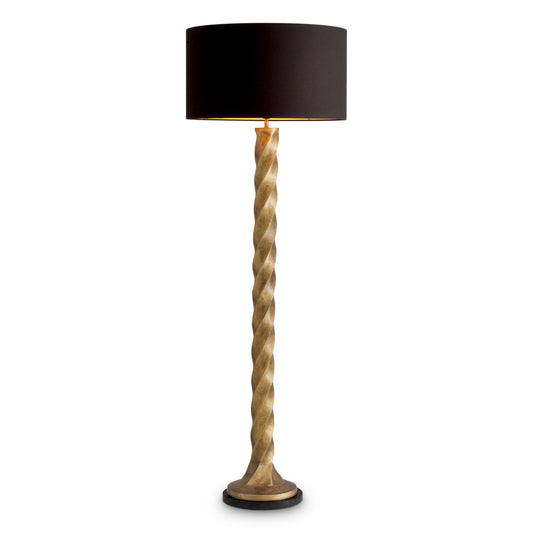 Eichholtz Costanza Floor Lamp, Vintage Brass, Black Granite Base (119987UL)