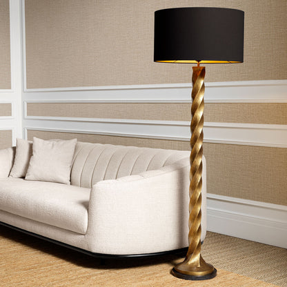 Eichholtz Costanza Floor Lamp, Vintage Brass, Black Granite Base (119987UL)