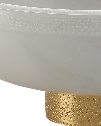 Valor Large White Marble Bowl Currey and Company 1200-0170