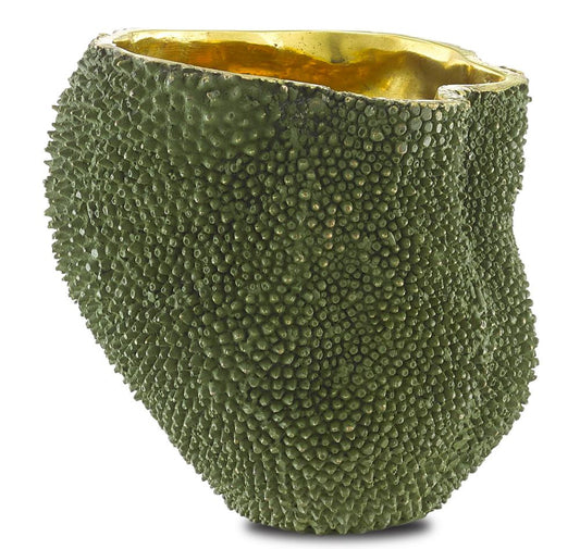 Currey and Company Jackfruit Medium Green Vase Green, Gold
