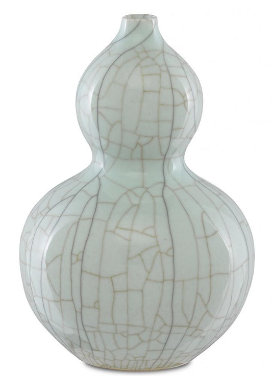 Currey and Company Maiping Double Gourd Vase Celadon Crackle