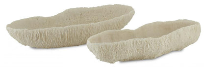 Currey and Company Island Ivory Tray, Set of 2 Ivory