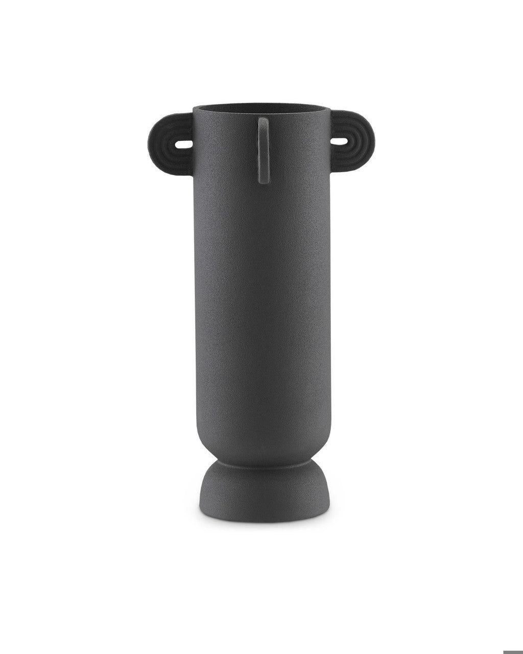 Currey and Company Happy 40 Tube Black Vase Textured Black