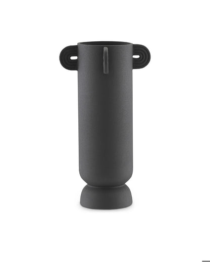 Currey and Company Happy 40 Tube Black Vase Textured Black