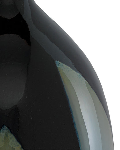 Let Us Twist the Glass Tall Black Vase Currey and Company 1200-0409