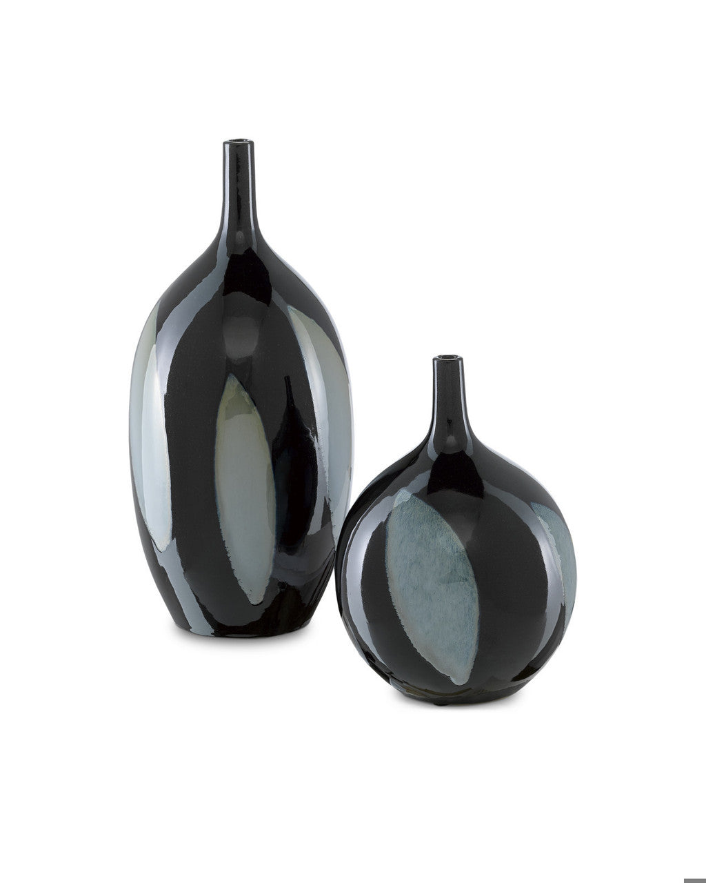Let Us Twist the Glass Tall Black Vase Currey and Company 1200-0409