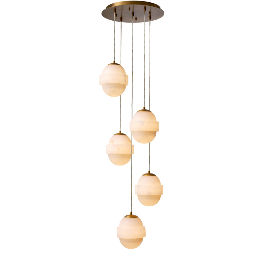 Eichholtz Icarus Chandelier, Antique Brass, Alabaster (120085UL)