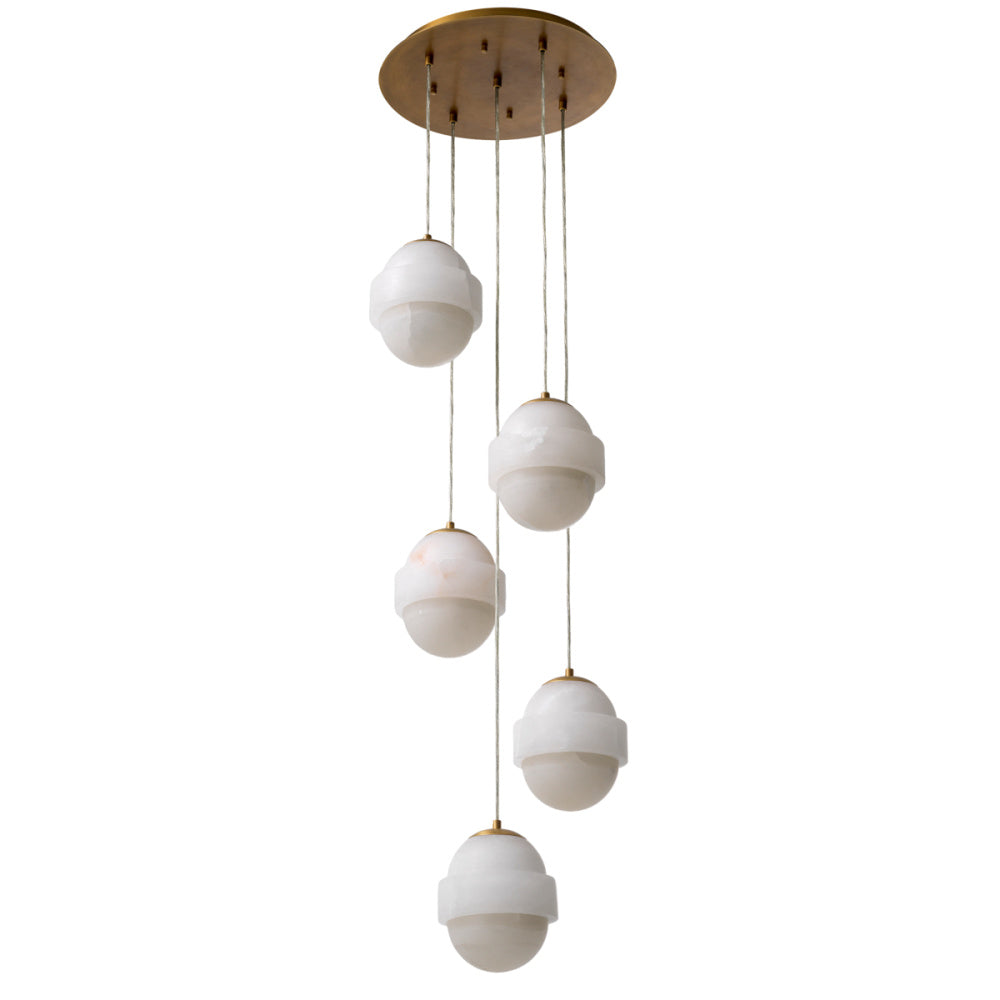 Eichholtz Icarus Chandelier, Antique Brass, Alabaster (120085UL)