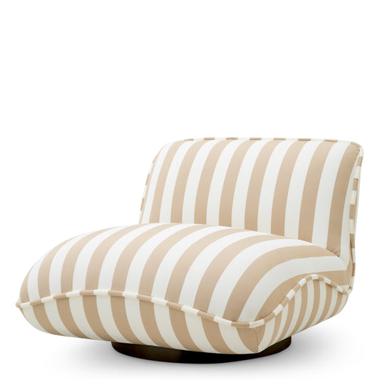 Eichholtz Relax Outdoor Chair, Florent Beige, Black Base (120139)