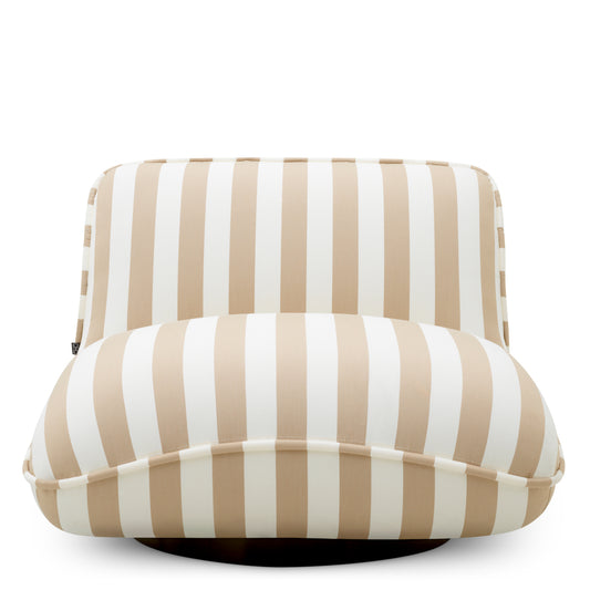 Eichholtz Relax Outdoor Chair, Florent Beige, Black Base (120139)