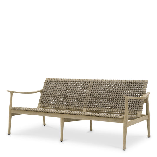 Eichholtz Manzo Outdoor Sofa, Aged Teak, Greige Rope (120140)