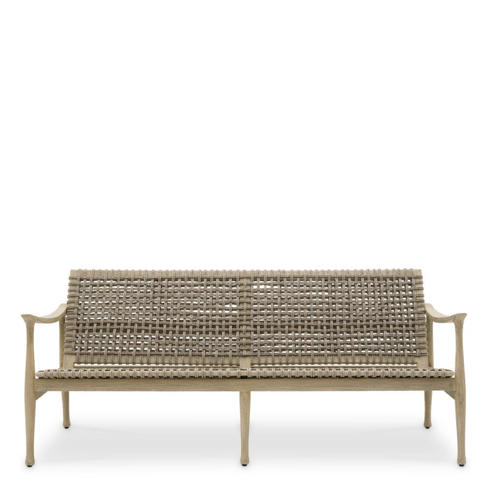 Eichholtz Manzo Outdoor Sofa, Aged Teak, Greige Rope (120140)