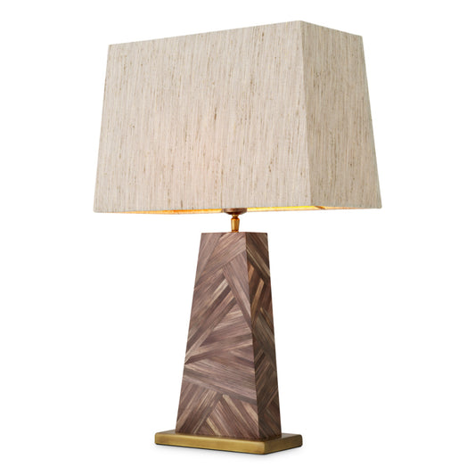 Eichholtz Gaultier Table Lamp, Brown Straw Marquetry (120143UL)