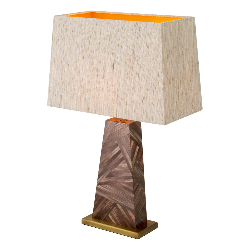 Eichholtz Gaultier Table Lamp, Brown Straw Marquetry (120143UL)