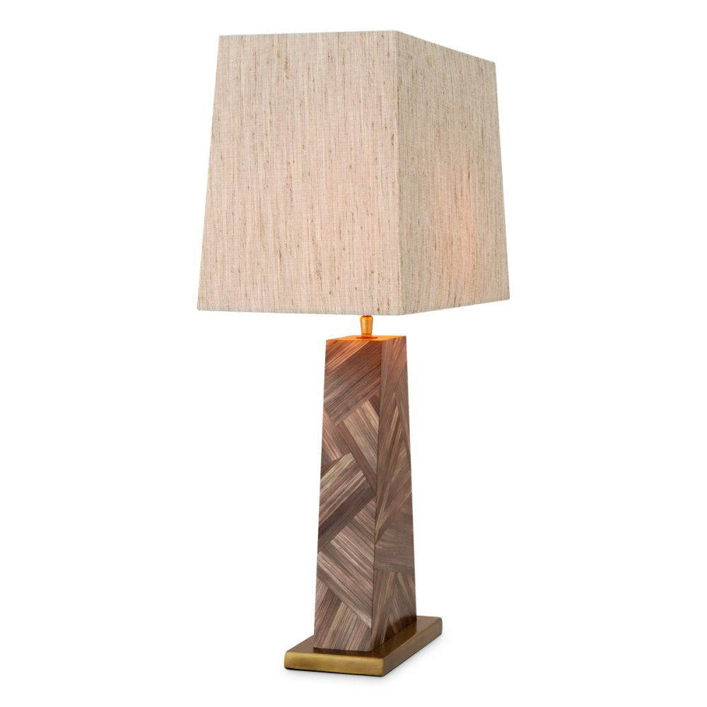 Eichholtz Gaultier Table Lamp, Brown Straw Marquetry (120143UL)