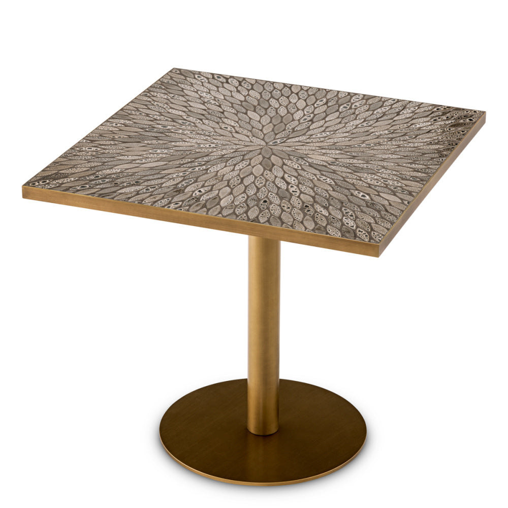 Eichholtz Declan Square Dining Table, Antique Brass (120251)