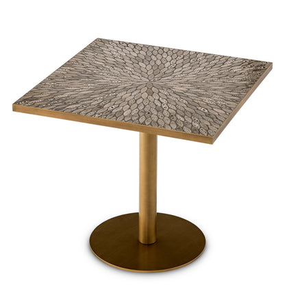 Eichholtz Declan Square Dining Table, Antique Brass (120251)