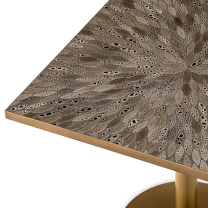 Eichholtz Declan Square Dining Table, Antique Brass (120251)