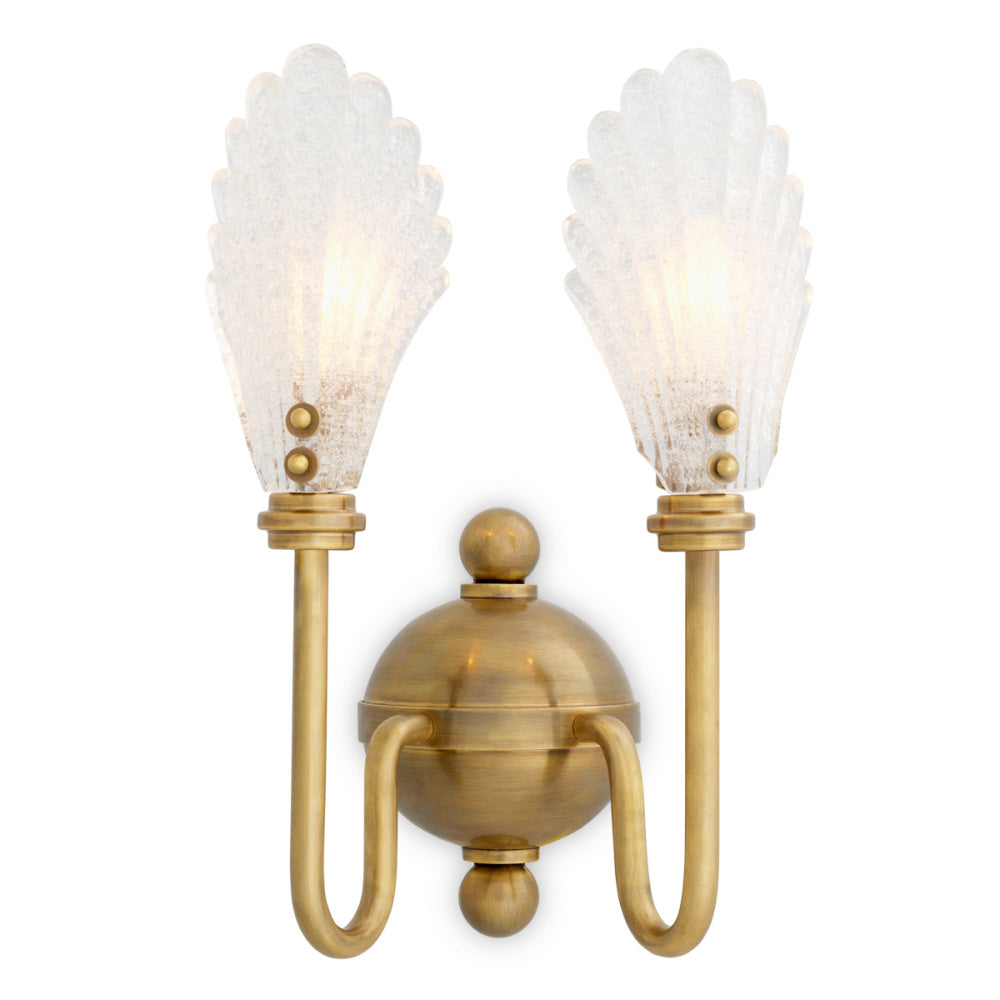 Eichholtz Isabelle Wall Lamp, Vintage Brass, Handmade Glass (120283UL)