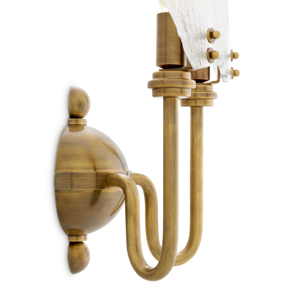 Eichholtz Isabelle Wall Lamp, Vintage Brass, Handmade Glass (120283UL)