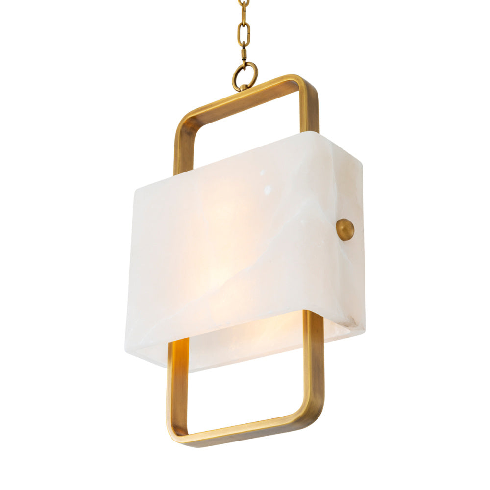 Eichholtz Melbourne Chandelier, Antique Brass, Alabaster (120288UL)