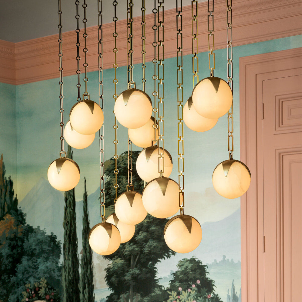 Eichholtz Alesa Chandelier, Large, Antique Brass, Alabaster (120295UL)