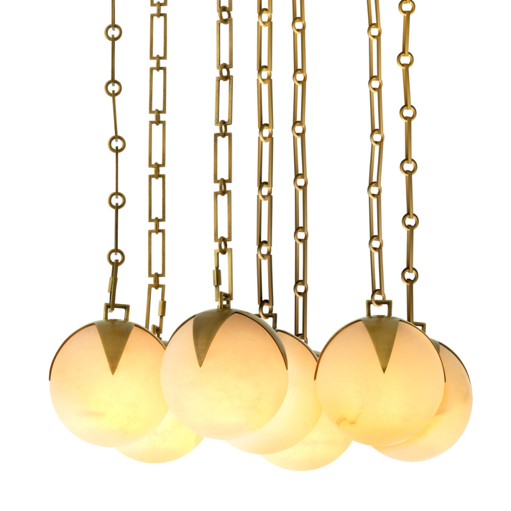 Eichholtz Alesa Chandelier, Large, Antique Brass, Alabaster (120295UL)