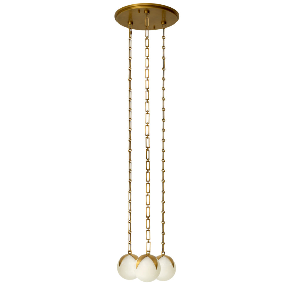Eichholtz Alesa Chandelier, Small, Antique Brass, Alabaster (120296UL)