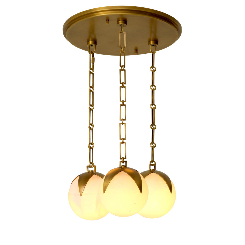 Eichholtz Alesa Chandelier, Small, Antique Brass, Alabaster (120296UL)