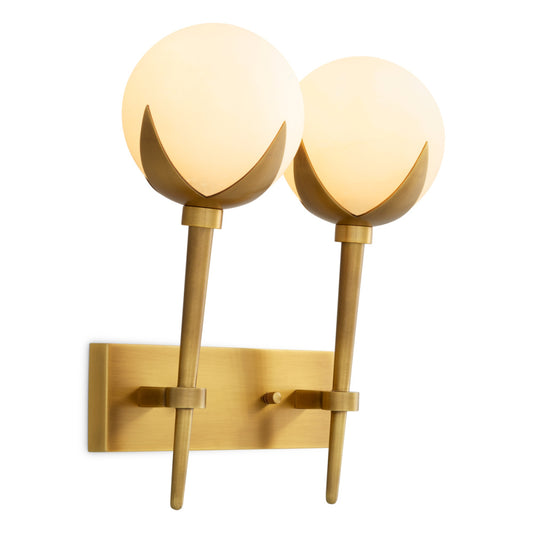 Eichholtz Alesa Double Wall Lamp, Antique Brass, Alabaster (120297UL)