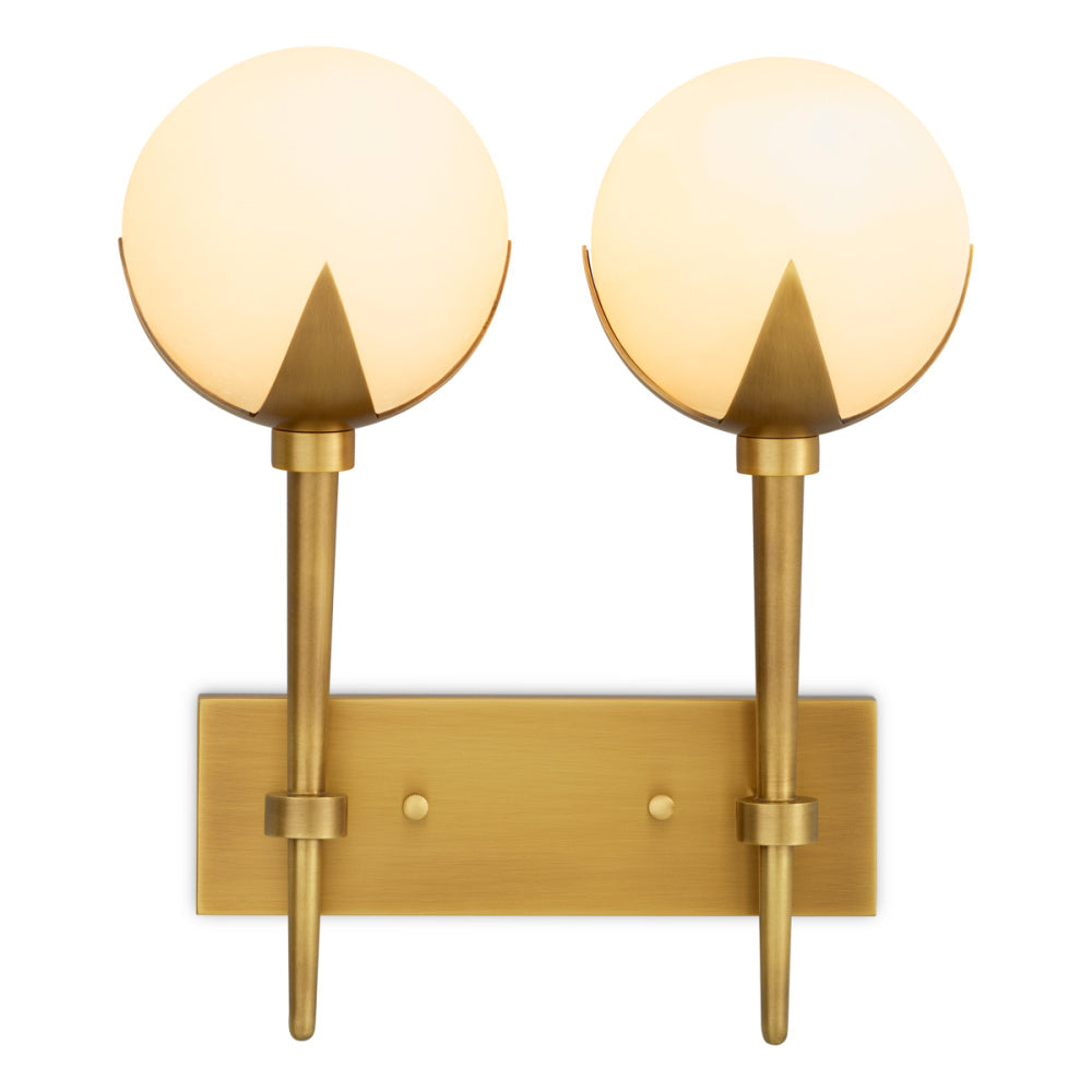 Eichholtz Alesa Double Wall Lamp, Antique Brass, Alabaster (120297UL)