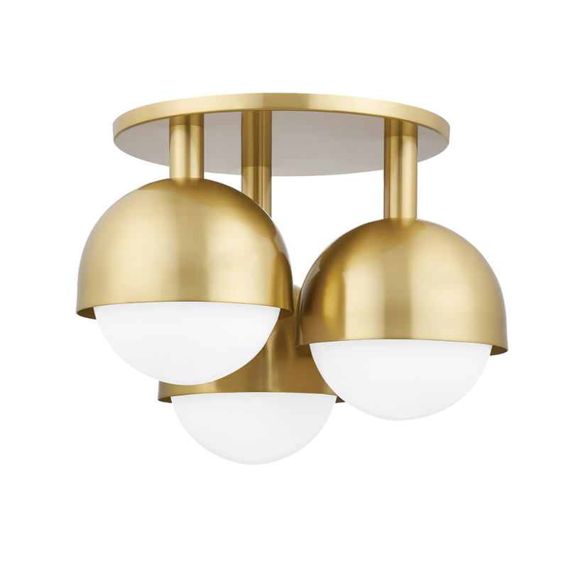 Hudson Valley Foster Semi-Flush Mount Antique Brass